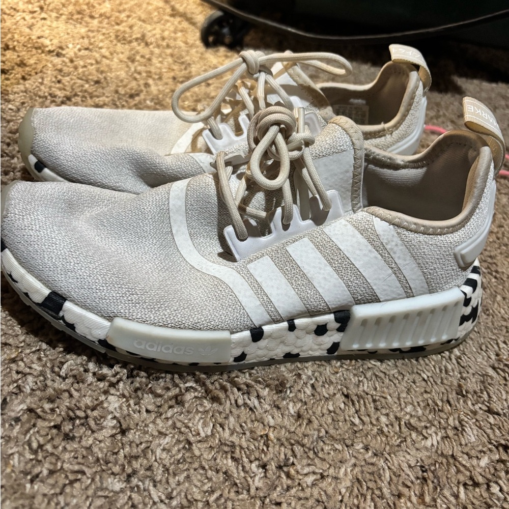 Adidas White and Tan Sneakers